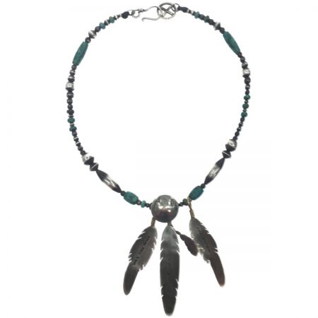  Harvey Mace フェザーネックレス 現状渡し フェザーSTERLING 12KGF H.MECE