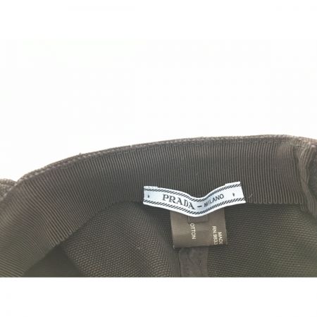  PRADA プラダ コットン キャップ 刺繍ロゴ Mサイズ ブラック