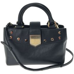 ▼▼ JIMMY CHOO ジミーチュウ レディース2WAYバッグ LOCKETT TOTE/S スタッズハガレ ブラック Bランク