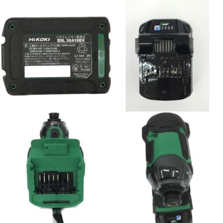  HiKOKI ハイコーキ インパクトドライバ ケース・バッテリー・充電器付属 WH36DC(2XPS) グリーン