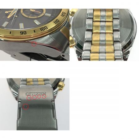  CITIZEN シチズン メンズ腕時計 電波ソーラー エコドライブ ラジオコントロール コンビ  E660-S122244