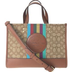 ▼▼ COACH コーチ レディース 2WAYバッグ デンプシー キャリオール シグネチャー C5794 ブラウン Aランク