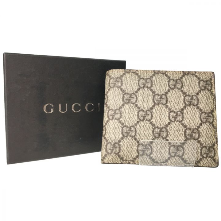 GUCCI グッチ 二つ折り財布 GGスプリーム アトランティス 箱付 118379 ベージュ｜中古｜なんでもリサイクルビッグバン