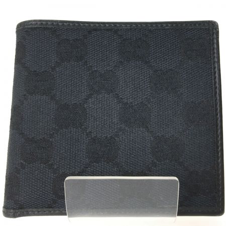 中古】 GUCCI グッチ メンズ 二つ折り財布 GGキャンバス カーフレザー