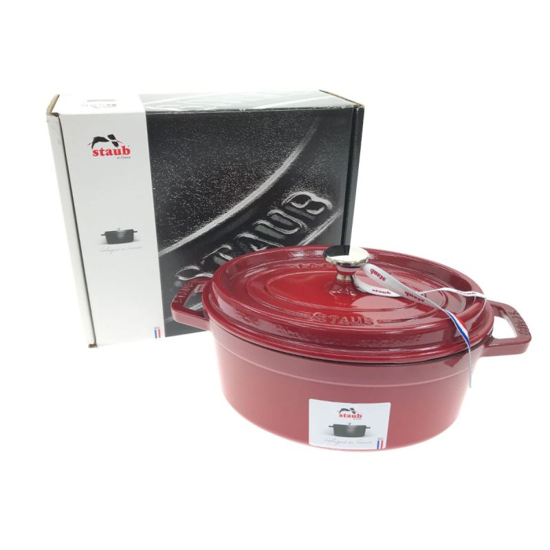 中古】 STAUB ストウブ ココット オーバル チェリー 40509-830 23cm