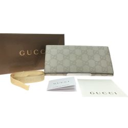 ▼▼ GUCCI グッチ メンズ 二つ折り長財布 グッチシマ   146229 ホワイト Bランク
