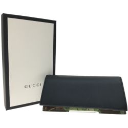▼▼ GUCCI グッチ メンズ 二つ折り長財布 ブルームス  408811 ブラック Aランク