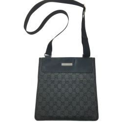 ▼▼ GUCCI グッチ GGキャンバス×レザー クロスボディ ショルダーバッグ  27639-200047 ブラック Cランク