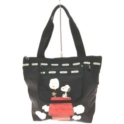 ▼▼ LeSportsac レスポートサック 70周年 スヌーピー コラボ トートバッグ  ブラック Bランク
