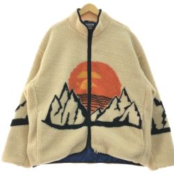 ▼▼ A BATHING APE アベイシングエイプ マウンテン リラックスフィット ボアフリースジャケット ホワイト Bランク