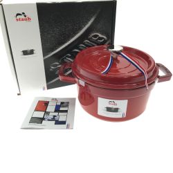 ▼▼ STAUB ストウブ ピコ ココット ラウンド 20cm  40509-820 レッド Aランク