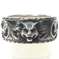 ▼▼ GUCCI グッチ シルバーリング キャットヘッド 19号 1382 Bランク