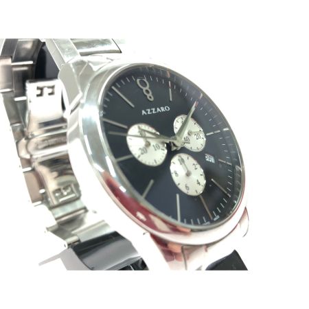  azzaro メンズ腕時計 クオーツ クロノグラフ ステンレススチール