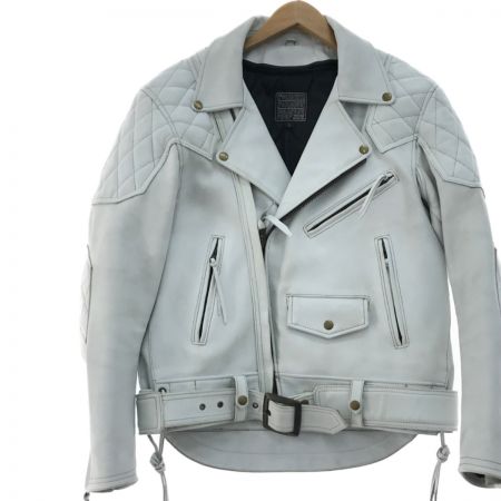  KADOYA ライダースレザージャケット サイズ L ホワイト