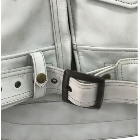  KADOYA ライダースレザージャケット サイズ L ホワイト