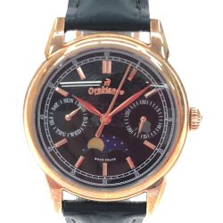 ▼▼ Orobianco オロビアンコ レディース腕時計 クオーツ ビアンコネーロ BIANCONERO ムーンフェイス  OR0075-33 Aランク