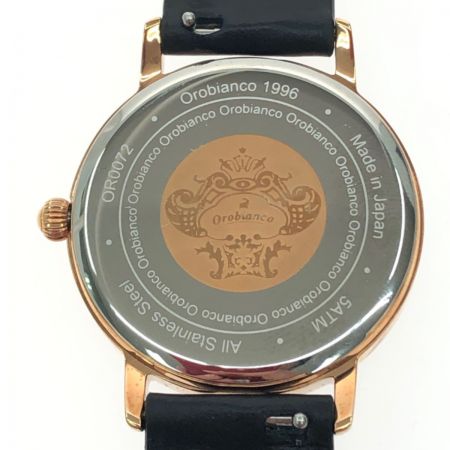  Orobianco オロビアンコ シンパティア レディースクォーツ腕時計 箱・取説付レザー OR0072-3 ブラック Bランク