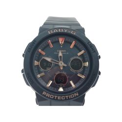 ▼▼ CASIO カシオ レディース腕時計 Baby-G ベビーG 電波ソーラー デジアナ  BGA-2510 ネイビー Bランク