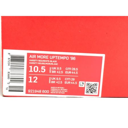  NIKE ナイキ AIR MORE UP TEMPO '96 921948-600 レッド