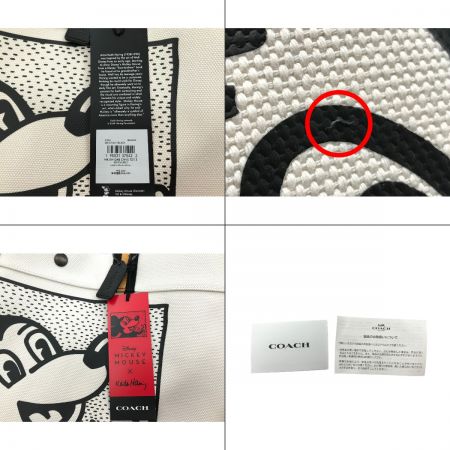  COACH コーチ ディズニー キース・ヘリング ミッキー キャンバストート C7421 アイボリーｘブラック
