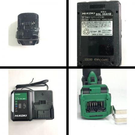  HiKOKI ハイコーキ 充電式インパクトレンチ バッテリー・ケース付属 WR36DD グリーン×ブラック