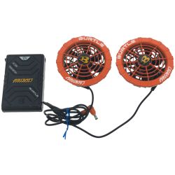 ▼▼ BURTLE AIRCRAFT空調服用 ファン・バッテリーセット17v 充電コード無し AC300 オレンジ PSEマークあり Cランク
