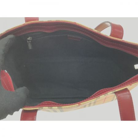  BURBERRY バーバリー ヘイマーケットチェック PVCトート T-04-01 ブラウン