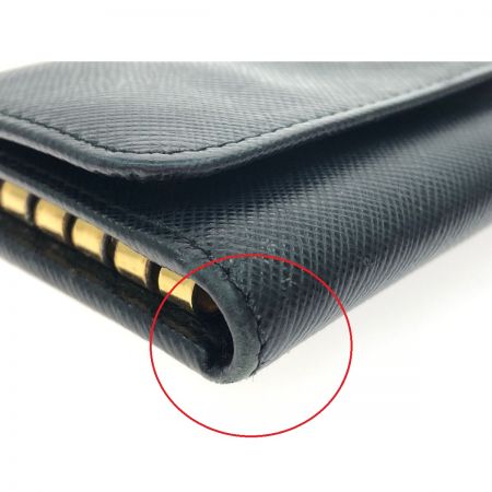  PRADA プラダ ユニセックス サフィアーノ 6連キーケース ブラック