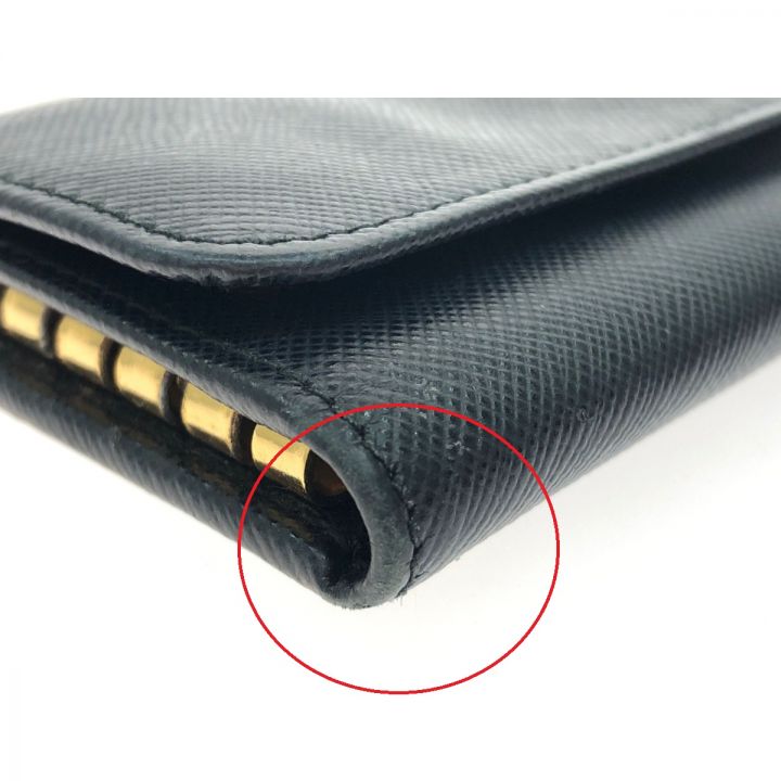 PRADA プラダ ユニセックス サフィアーノ 6連キーケース ブラック