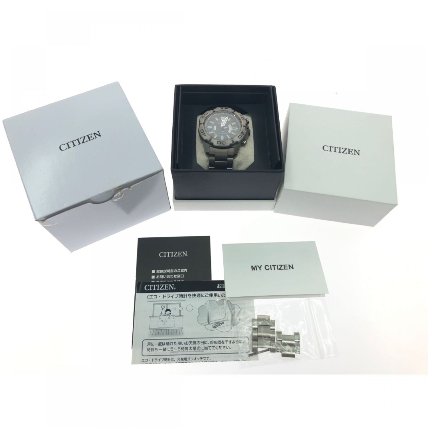 中古】 CITIZEN シチズン メンズ腕時計 エコドライブ電波時計