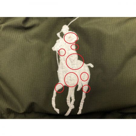  RALPH LAUREN ラルフローレン メンズ ダウンジャケット ビッグポニー 刺繍 リップストップ パーカー Sサイズ グリーン
