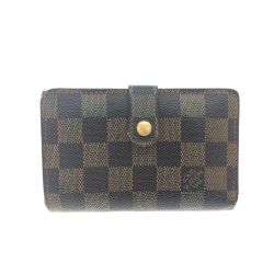 ▼▼ LOUIS VUITTON ルイヴィトン  ダミエ ポルトフォイユ ヴィエノワ がま口 二つ折り財布 N61674 ブラウン Bランク