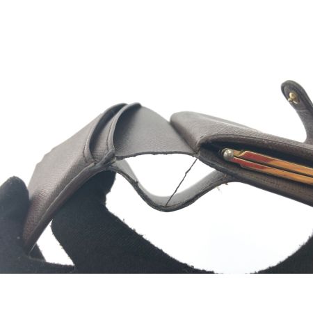  LOUIS VUITTON ルイヴィトン  ダミエ ポルトフォイユ ヴィエノワ がま口 二つ折り財布 N61674 ブラウン