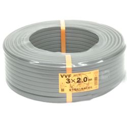 ▼▼ 富士電線工業(FUJI ELECTRIC WIRE) VVFケーブル 3×2.0㎜ 条長100m グレー 600Vビニル絶縁ビニルシースケーブル平形 Sランク