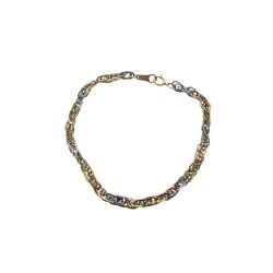 ▼▼  貴金属 レディース ブレスレット  K18×Pt850 スリーカラースクリューブレスレット 18.5㎝ Bランク