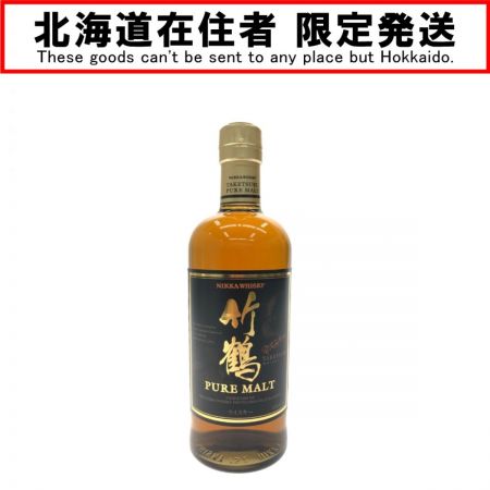 北海道内限定発送】 NIKKA ニッカ ウイスキー ジャパニーズウイスキー 竹鶴 ピュアモルト 黒ラベル 700ml  未開栓｜中古｜なんでもリサイクルビッグバン