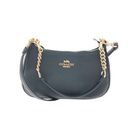 ▼▼ COACH コーチ レディース ぺブルレザー テリ ロゴ 2way クロスボディ CA209 ブラック Aランク