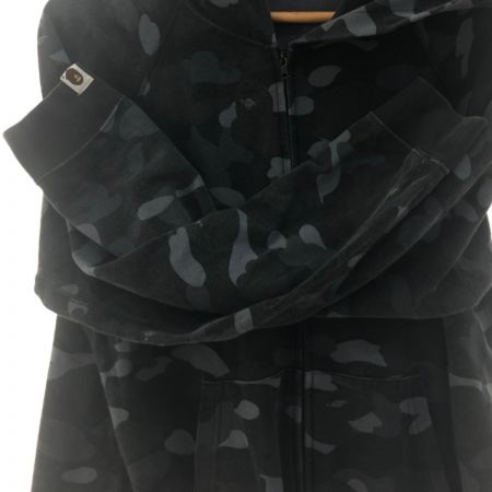  A BATHING APE アベイシングエイプ ジップパーカー モフラージュ柄 ブラック Mサイズ 使用感有