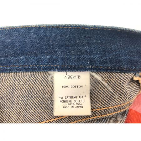  A BATHING APE アベイシングエイプ メンズ デニム ジーンズ フロントマイロ SISE L インディゴ