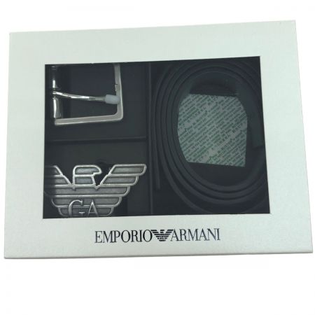  EMPORIO ARMANI エンポリオアルマーニ リバーシブルベルト 付け替えバックルセット ブラック 内箱傷あり