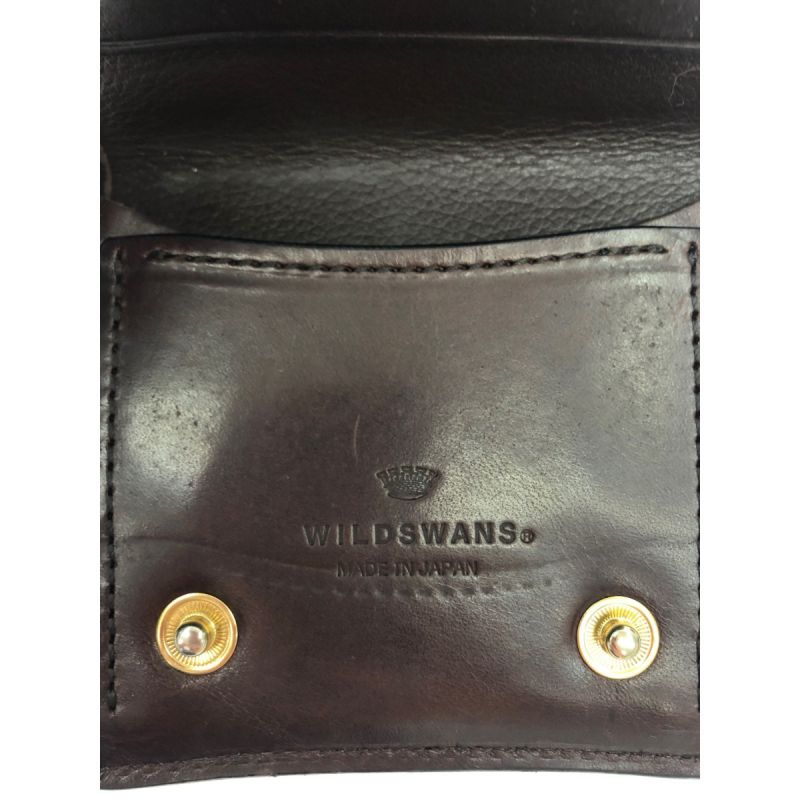 中古】 WILDSWANS ワイルドスワンズ 二つ折り財布 ブラウン 小型 
