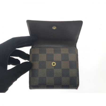  LOUIS VUITTON ルイヴィトン レディース 三つ折り財布 Wホック ポルトモネ ビエ カルトクレディ ダミエ N61652