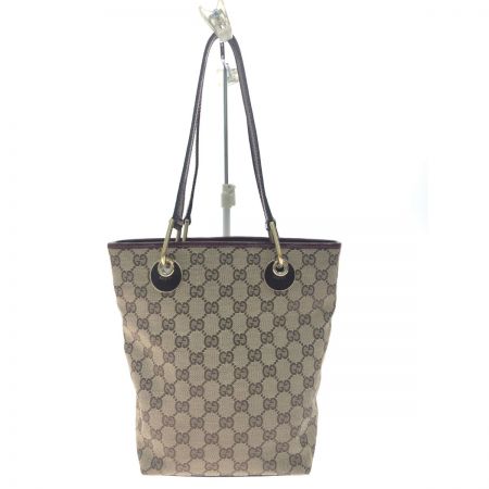  GUCCI グッチ レディース トートバッグ GGキャンバス×エナメル  120840 ブラウン