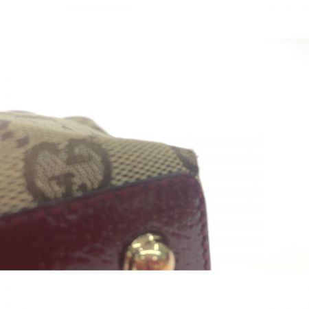  GUCCI グッチ レディース トートバッグ GGキャンバス×エナメル  120840 ブラウン