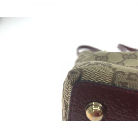  GUCCI グッチ レディース トートバッグ GGキャンバス×エナメル  120840 ブラウン