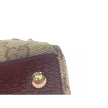  GUCCI グッチ レディース トートバッグ GGキャンバス×エナメル  120840 ブラウン