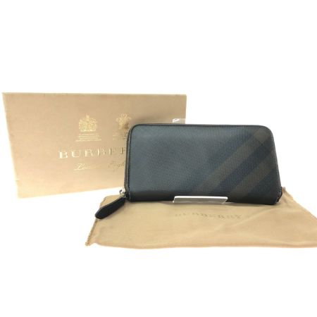  BURBERRY バーバリー ユニセックス ラウンドファスナー 長財布 ロンドンチェック  8014480
