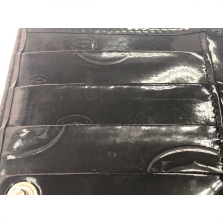  Cartier カルティエ レディース ハッピーバースデー 二つ折り財布 L字ファスナー エナメル ブラック