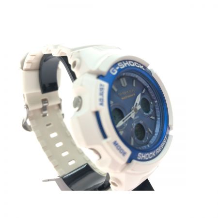  CASIO カシオ メンズ腕時計 電波ソーラー G-SHOCK Gショック デジアナ AWG-M100SWB ホワイト×ブルー