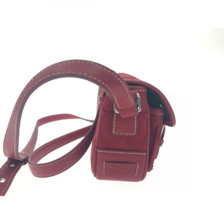  COACH コーチ シグネチャー ミニフィールド キャンバス クロスボディ ショルダーバッグ 斜め掛け 6844 レッド